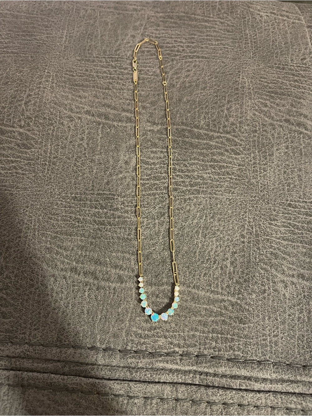 Melinda Maria Gold Chain Necklace with Opal Stones